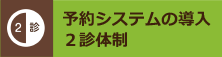 予約システムの導入2診体制